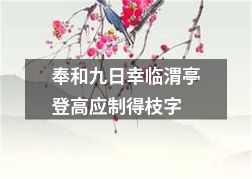 奉和九日幸临渭亭登高应制得枝字