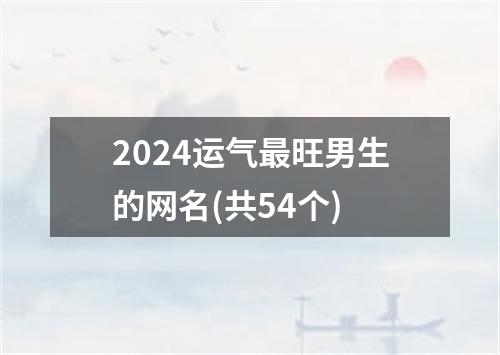 2024运气最旺男生的网名(共54个)