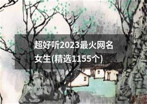 超好听2023最火网名女生(精选1155个)