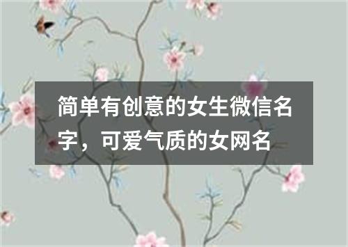 简单有创意的女生微信名字,可爱气质的女网名