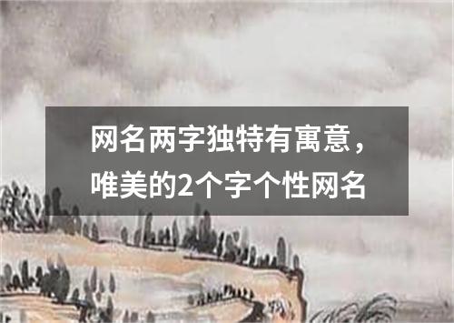 网名两字独特有寓意,唯美的2个字个性网名