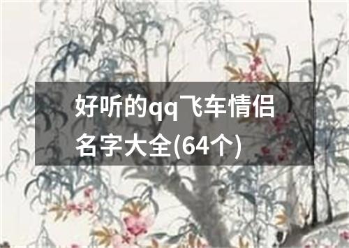 好听的qq飞车情侣名字大全(64个)