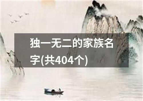 独一无二的家族名字(共404个)