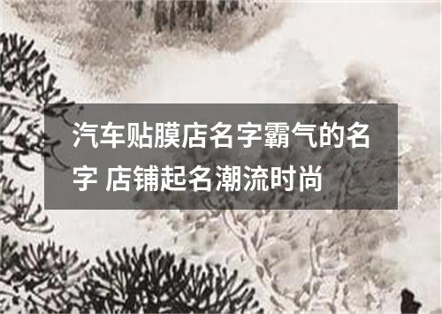 汽车贴膜店名字霸气的名字 店铺起名潮流时尚