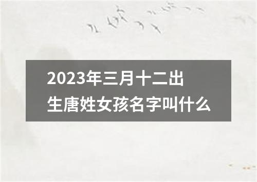 2023年三月十二出生唐姓女孩名字叫什么