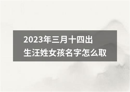 2023年三月十四出生汪姓女孩名字怎么取