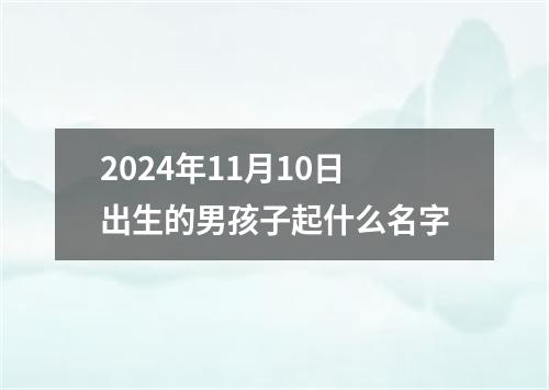 2024年11月10日出生的男孩子起什么名字