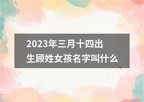 2023年三月十四出生顾姓女孩名字叫什么