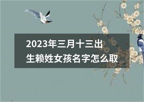 2023年三月十三出生赖姓女孩名字怎么取