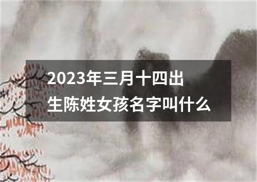 2023年三月十四出生陈姓女孩名字叫什么