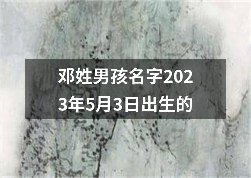 邓姓男孩名字2023年5月3日出生的