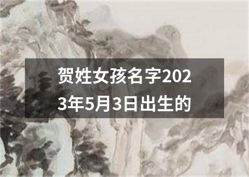 贺姓女孩名字2023年5月3日出生的