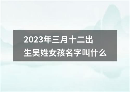 2023年三月十二出生吴姓女孩名字叫什么