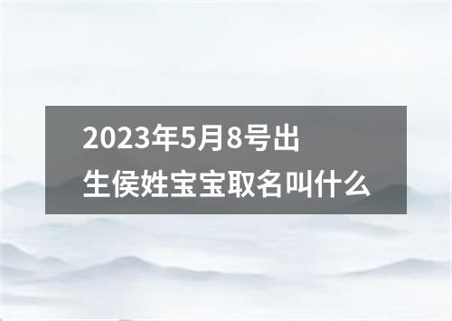 2023年5月8号出生侯姓宝宝取名叫什么