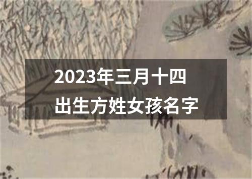 2023年三月十四出生方姓女孩名字