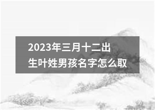 2023年三月十二出生叶姓男孩名字怎么取
