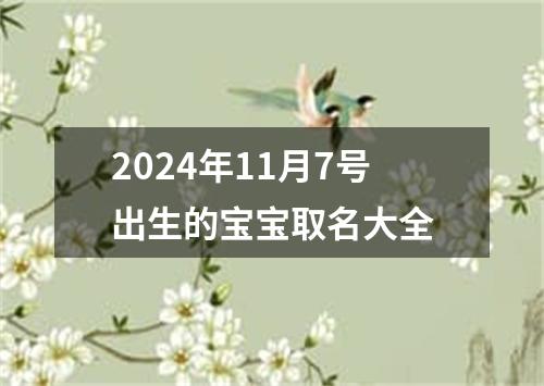 2024年11月7号出生的宝宝取名大全