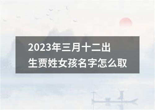 2023年三月十二出生贾姓女孩名字怎么取