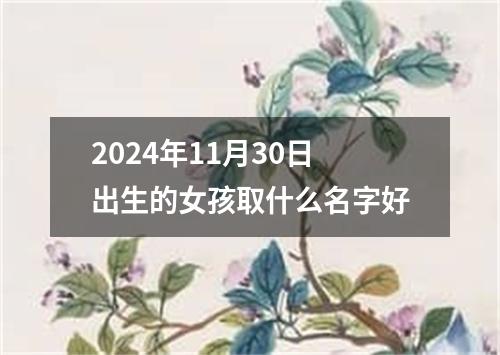 2024年11月30日出生的女孩取什么名字好