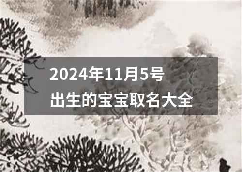 2024年11月5号出生的宝宝取名大全