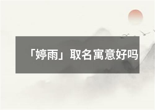 「婷雨」取名寓意好吗