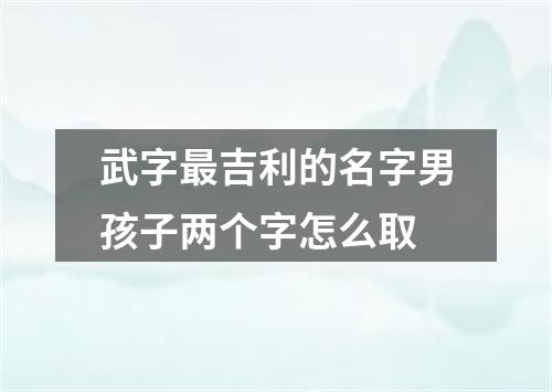 武字最吉利的名字男孩子两个字怎么取