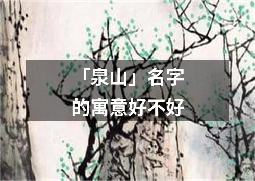 「泉山」名字的寓意好不好