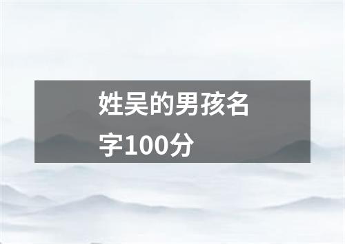 姓吴的男孩名字100分