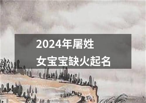 2024年屠姓女宝宝缺火起名