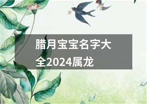 腊月宝宝名字大全2024属龙