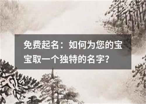 免费起名：如何为您的宝宝取一个独特的名字？