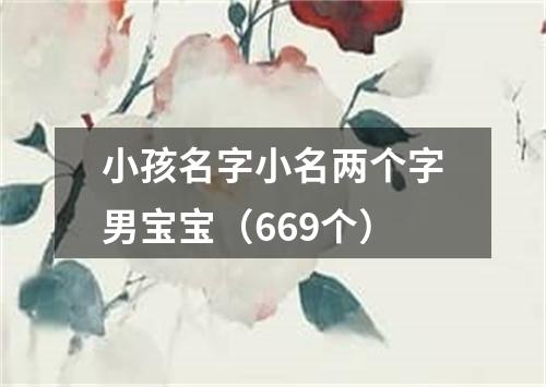 小孩名字小名两个字男宝宝（669个）