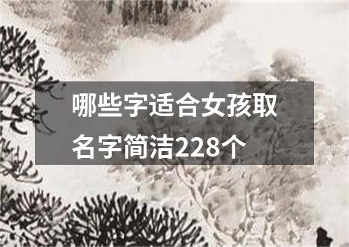 哪些字适合女孩取名字简洁228个