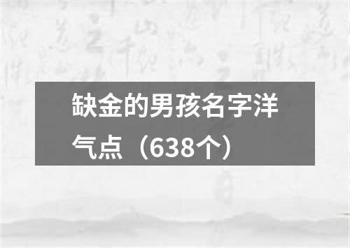 缺金的男孩名字洋气点（638个）