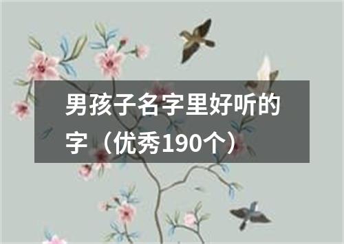 男孩子名字里好听的字（优秀190个）