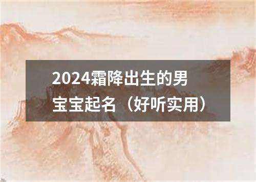 2024霜降出生的男宝宝起名（好听实用）