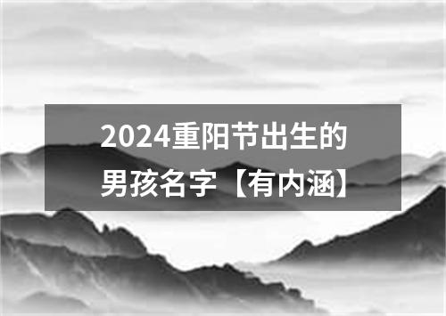 2024重阳节出生的男孩名字【有内涵】