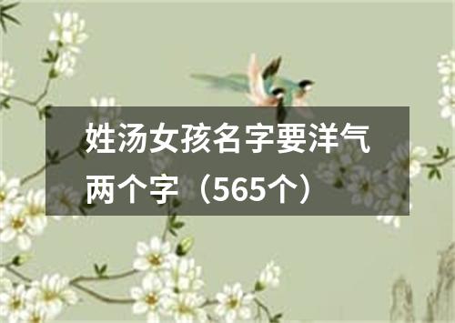 姓汤女孩名字要洋气两个字（565个）