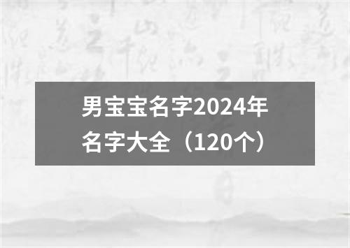 男宝宝名字2024年名字大全（120个）