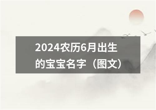 2024农历6月出生的宝宝名字（图文）