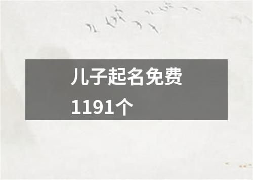 儿子起名免费1191个