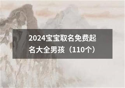 2024宝宝取名免费起名大全男孩（110个）