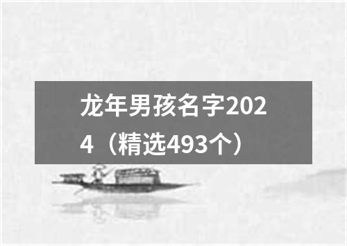 龙年男孩名字2024（精选493个）