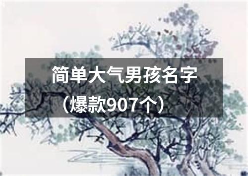 简单大气男孩名字（爆款907个）