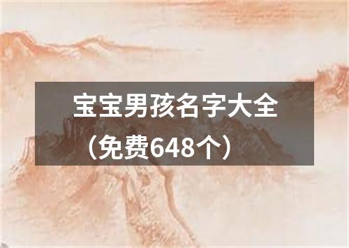 宝宝男孩名字大全（免费648个）