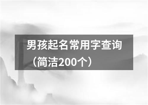 男孩起名常用字查询（简洁200个）