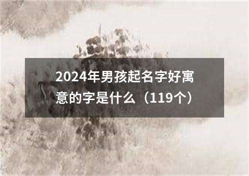 2024年男孩起名字好寓意的字是什么（119个）