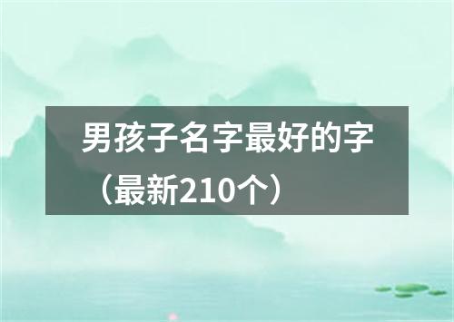 男孩子名字最好的字（最新210个）