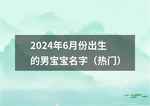 2024年6月份出生的男宝宝名字（热门）