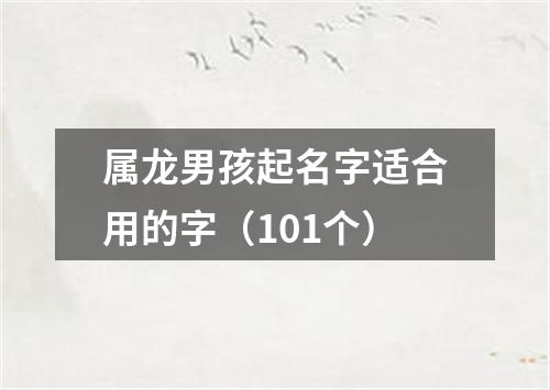 属龙男孩起名字适合用的字（101个）